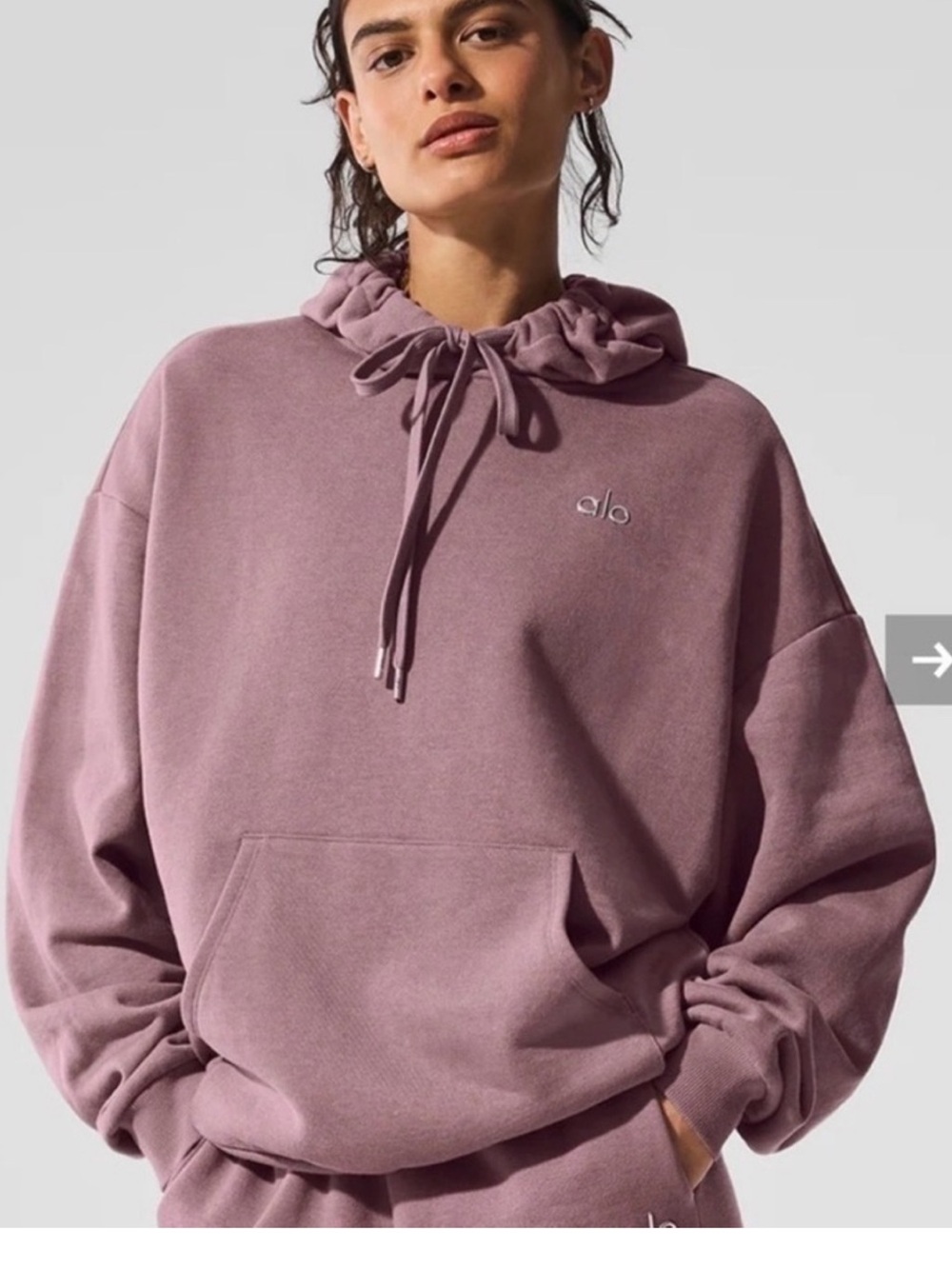 ALO Accolade Sweatshirt Hoodie Smoky Quartz
